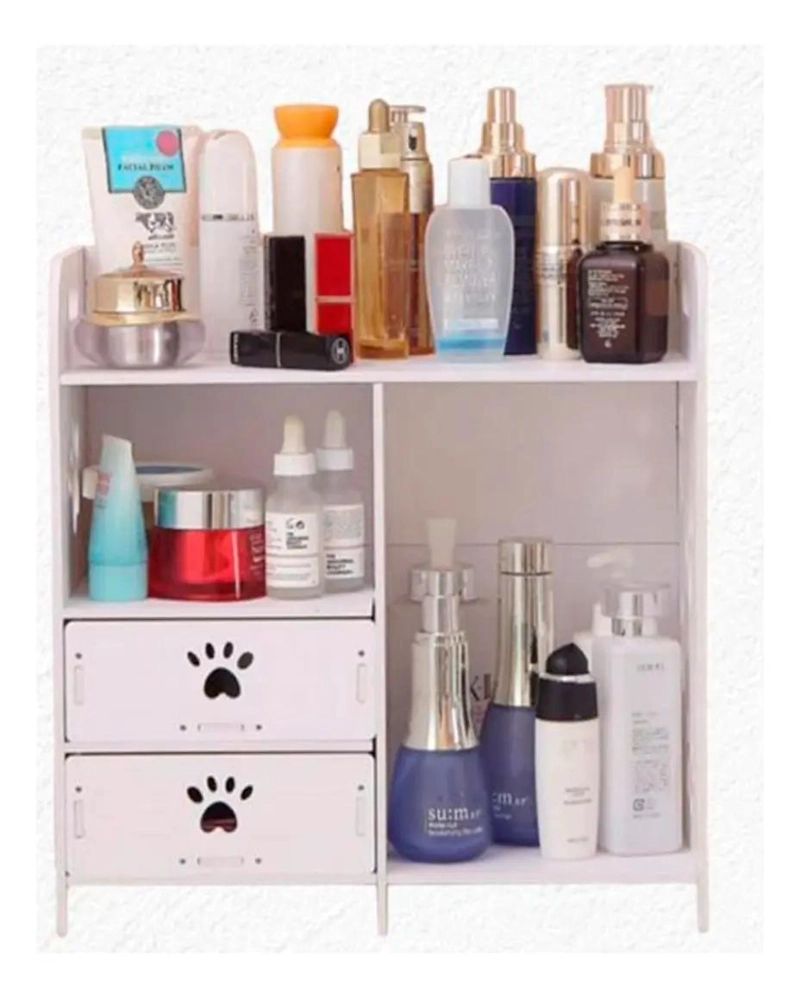 ESTANTE ORGANIZADOR BLANCO CON CAJONES Y DISEÑO HUELLA 29 CM - 3