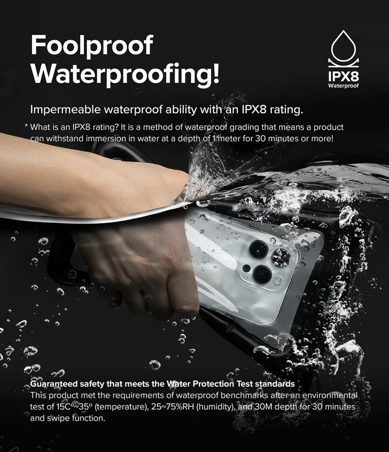 FUNDA IMPERMEABLE PARA CELULAR CON PROTECCION SUMERGIBLE Y DISEÑO RESISTENTE - 2