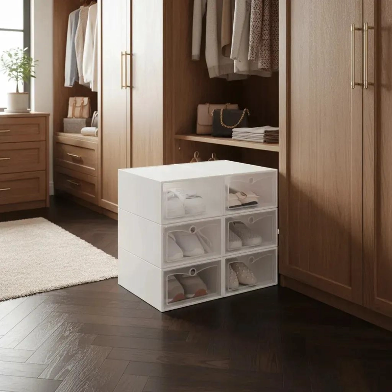 CAJA ORGANIZADORA APILABLE PARA 12 PARES DE ZAPATOS TRANSPARENTE - 5