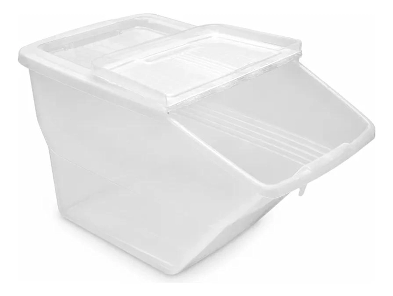 CAJA ORGANIZADORA PLASTICA APILABLE CON CAPACIDAD DE 24 LITROS TRANSPARENTE - 1