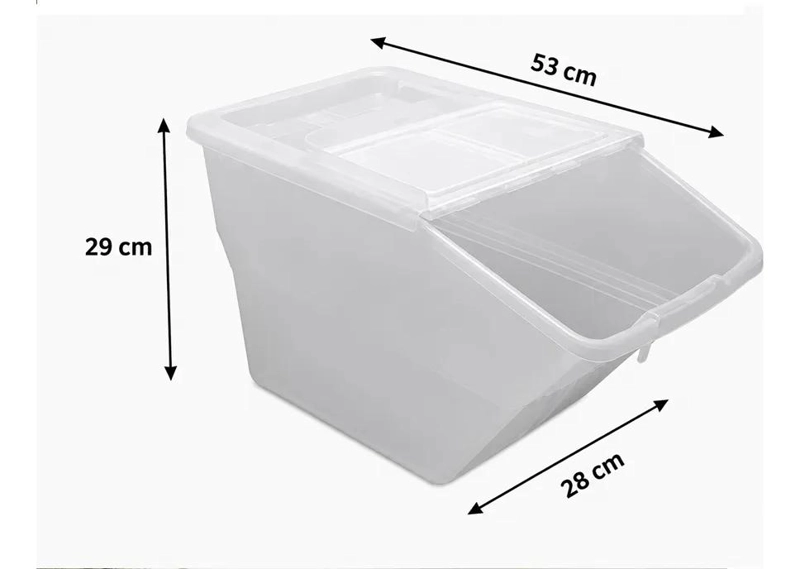 CAJA ORGANIZADORA PLASTICA APILABLE CON CAPACIDAD DE 24 LITROS TRANSPARENTE - 2