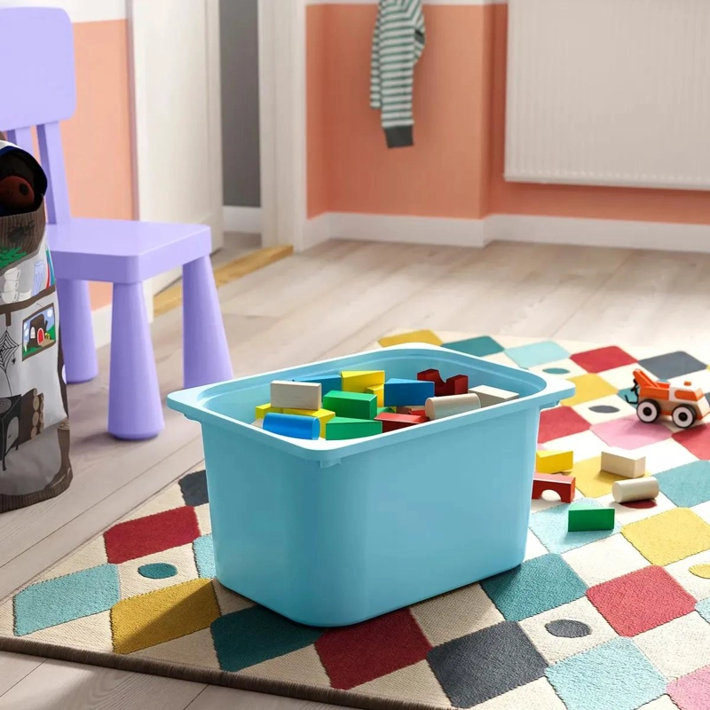 CAJA ORGANIZADORA INFANTIL APILABLE DE 42X30X23 CM COLOR AZUL - 2