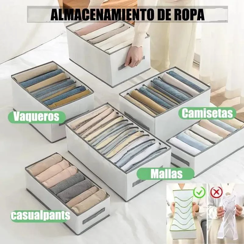 SET DE 2 CAJAS ORGANIZADORAS PARA ROPA Y CLOSET CON DISEÑO PRACTICO - 5