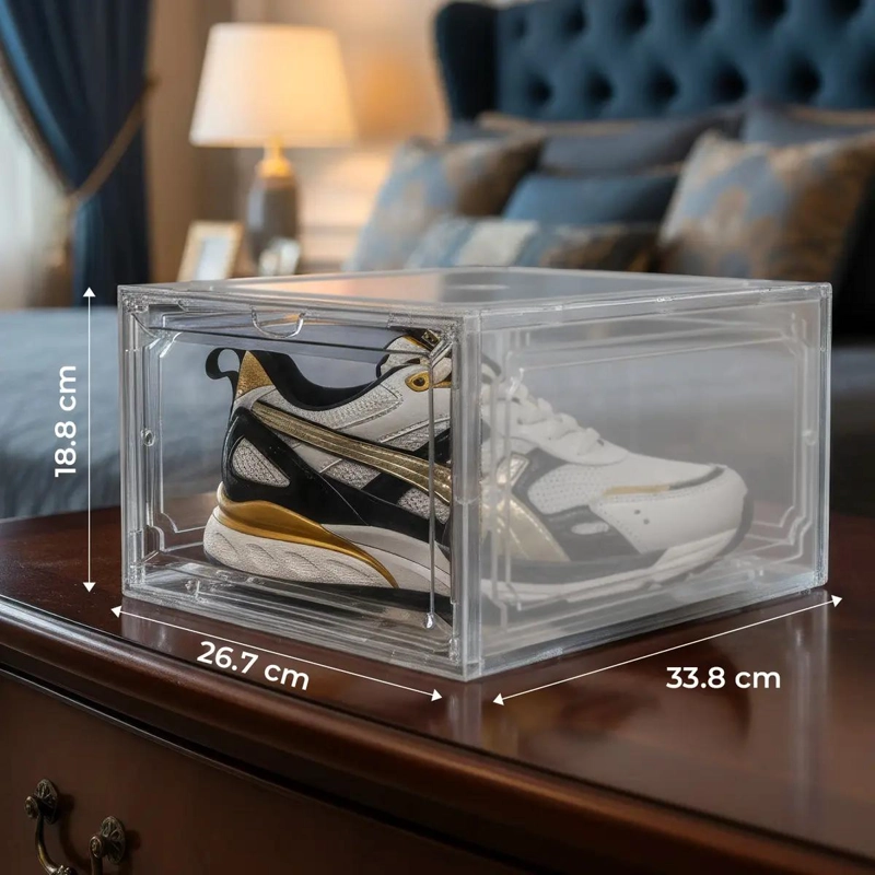 CAJA ORGANIZADORA IMANTADA PARA ZAPATOS CON 6 COMPARTIMENTOS APILABLES - 3