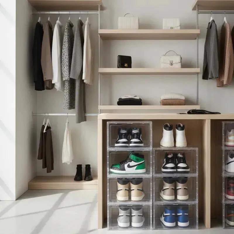 CAJA ORGANIZADORA IMANTADA PARA ZAPATOS CON 6 COMPARTIMENTOS APILABLES - 4