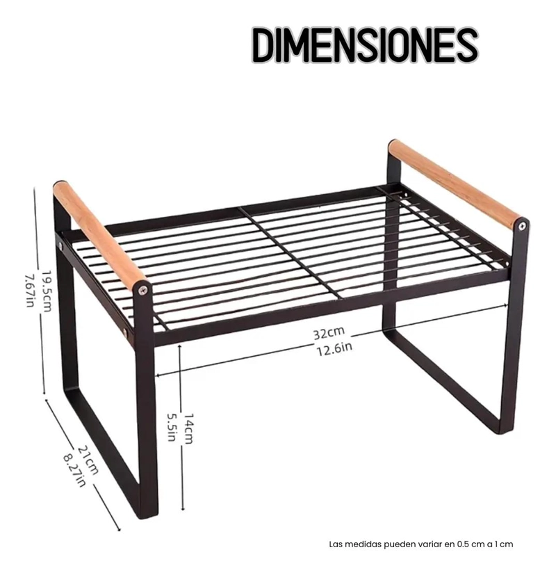 ORGANIZADOR PARA GABINETES DE COCINA MULTIUSO DE 1 NIVEL EN MADERA Y ACERO - 2