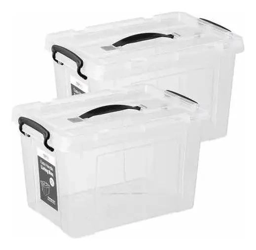 CAJA PLASTICA TRANSPARENTE PARA ALMACENAMIENTO CON CAPACIDAD DE 12 LITROS - 1