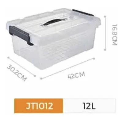 CAJA PLASTICA TRANSPARENTE PARA ALMACENAMIENTO CON CAPACIDAD DE 12 LITROS - 3
