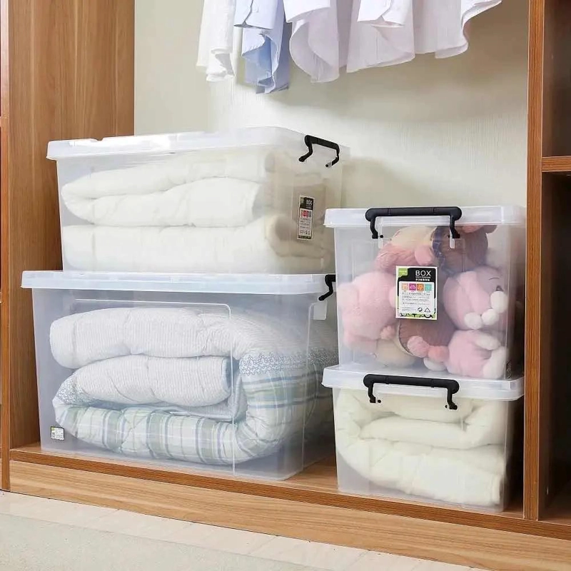 CAJA PLASTICA TRANSPARENTE PARA ALMACENAMIENTO CON CAPACIDAD DE 12 LITROS - 5