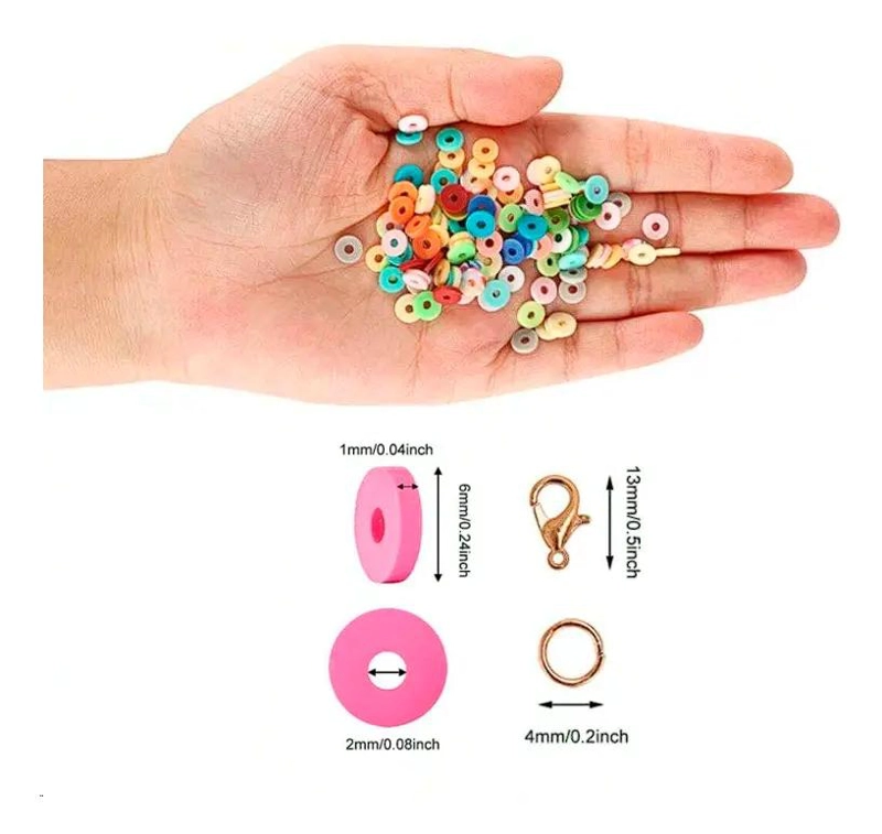 SET COMPLETO DE MOSTACILLAS PLANAS Y ACCESORIOS PARA PULSERAS CREATIVAS - 3
