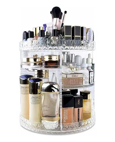 ORGANIZADOR ACRILICO PARA COSME TICOS CON 3 NIVELES Y ROTACION 360 GRADOS - 1
