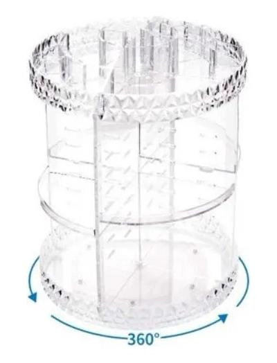 ORGANIZADOR ACRILICO PARA COSME TICOS CON 3 NIVELES Y ROTACION 360 GRADOS - 2