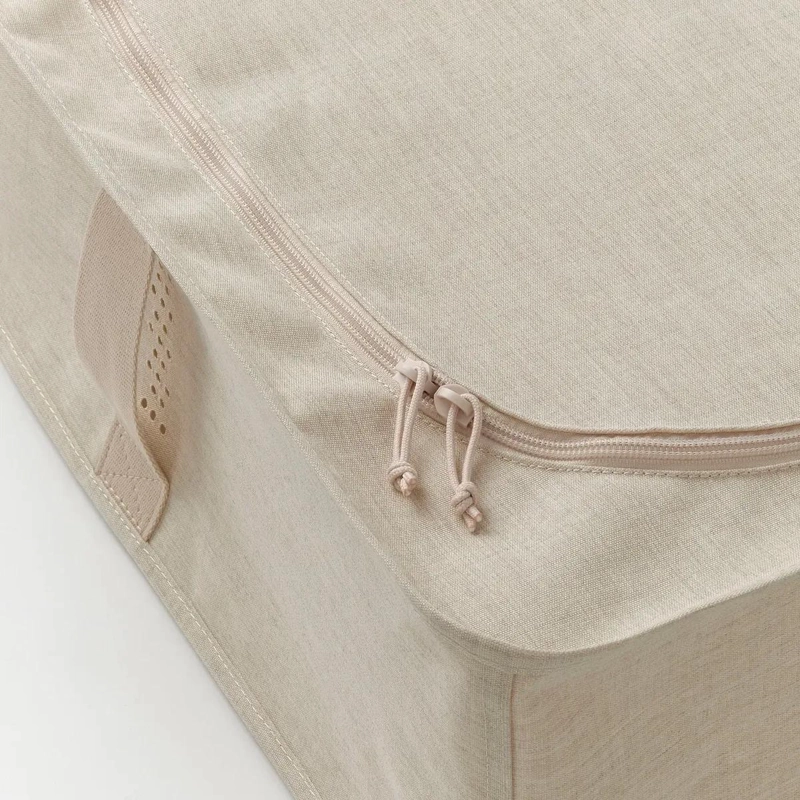 ORGANIZADOR PARA ROPA TEXTIL COLOR BEIGE CON ASAS 43X53X19 CM - 3