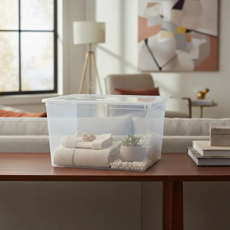CAJA ORGANIZADORA APILABLE CON TAPA CAPACIDAD 30 LITROS - 1