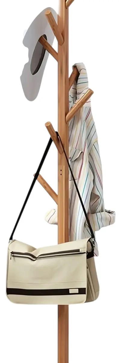 PERCHERO DE PIE DE MADERA CON DISEÑO MODERNO Y DIMENSIONES 158X38 CM - 1