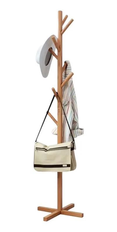 PERCHERO DE PIE DE MADERA CON DISEÑO MODERNO Y DIMENSIONES 158X38 CM - 3