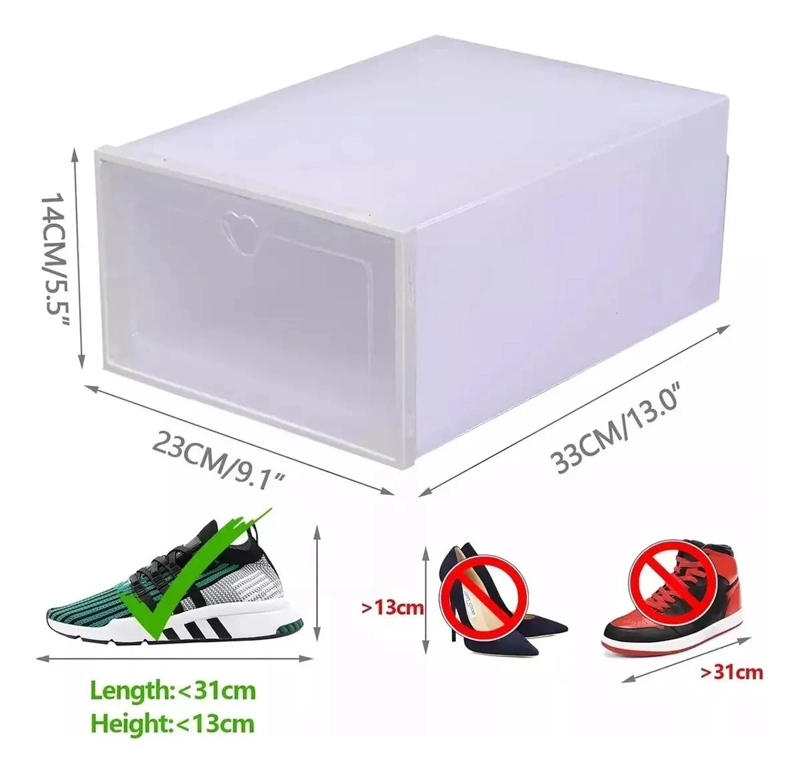 SET DE 6 CAJAS ORGANIZADORAS PARA ZAPATOS COLOR NEGRO - 5