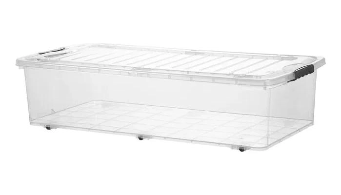 CAJA ORGANIZADORA TRANSPARENTE DE 48 LITROS CON TAPA AJUSTABLE - 1