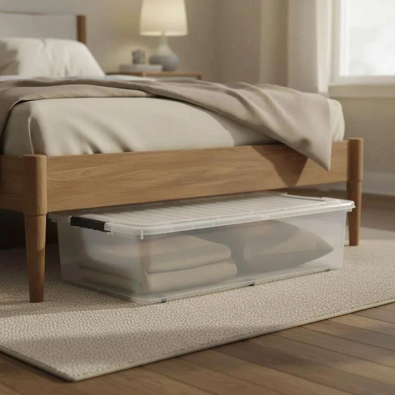 CAJA ORGANIZADORA TRANSPARENTE DE 48 LITROS CON TAPA AJUSTABLE - 3