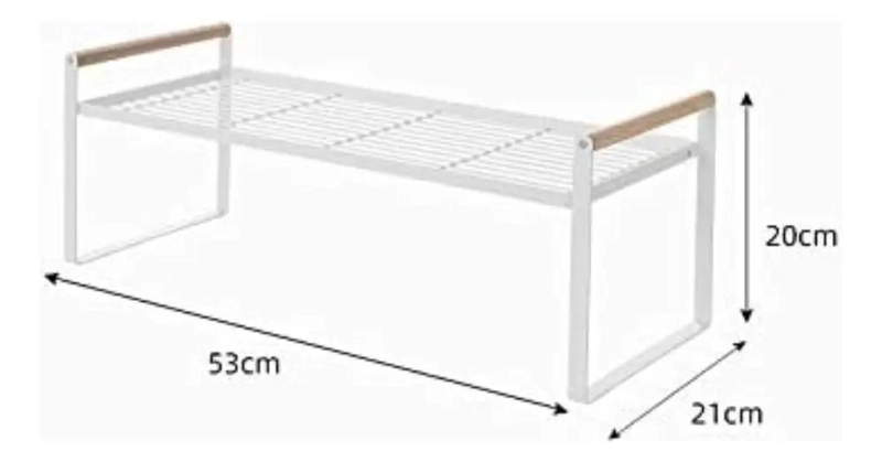 ESTANTE REPISA ORGANIZADOR MULTIUSO PARA COCINA ACERO Y MADERA 54 CM - 4