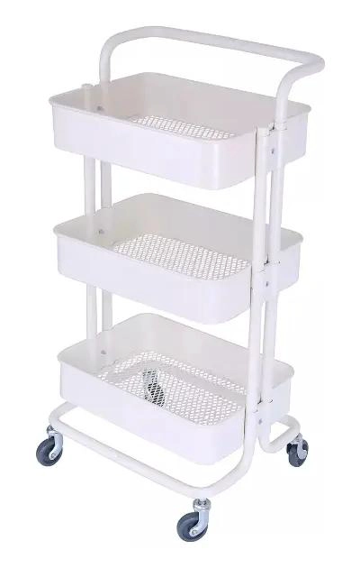 CARRITO ORGANIZADOR DE COCINA CON RUEDAS Y TRES NIVELES METALICOS - 1
