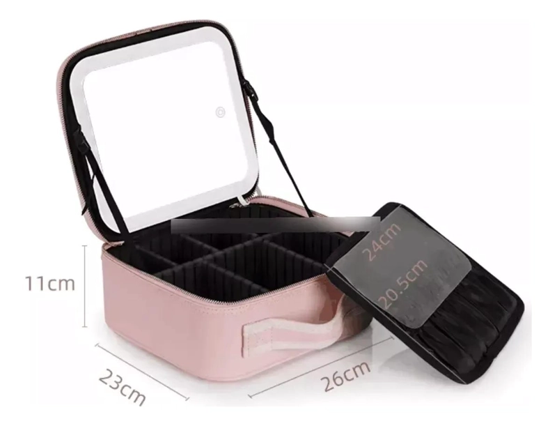 ESTUCHE PORTACOSME TICOS PARA MAQUILLAJE CON ESPEJO Y LUZ LED INTEGRADA - 4