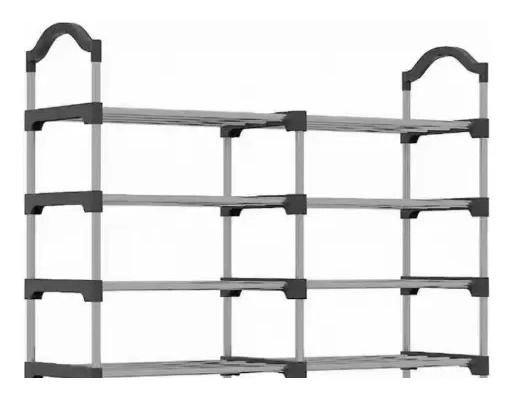 ZAPATERO GRANDE DE ACERO CON 4 NIVELES DESMONTABLES PARA 16 PARES - 1