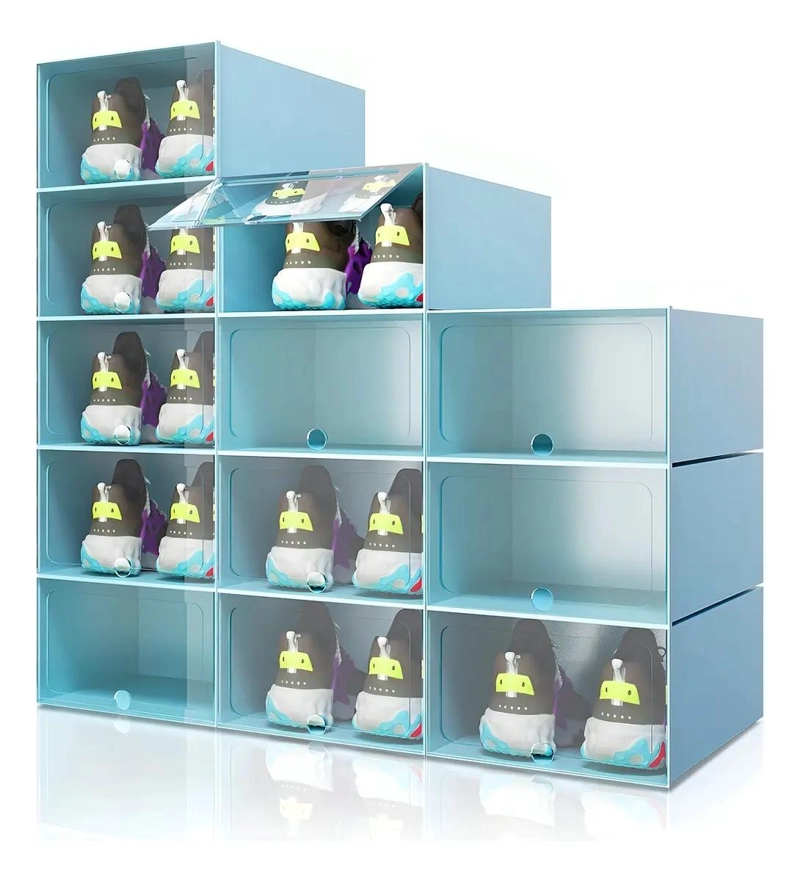 ORGANIZADOR APILABLE AZUL DE PLASTICO IMPERMEABLE CON 12 PIEZAS - 1