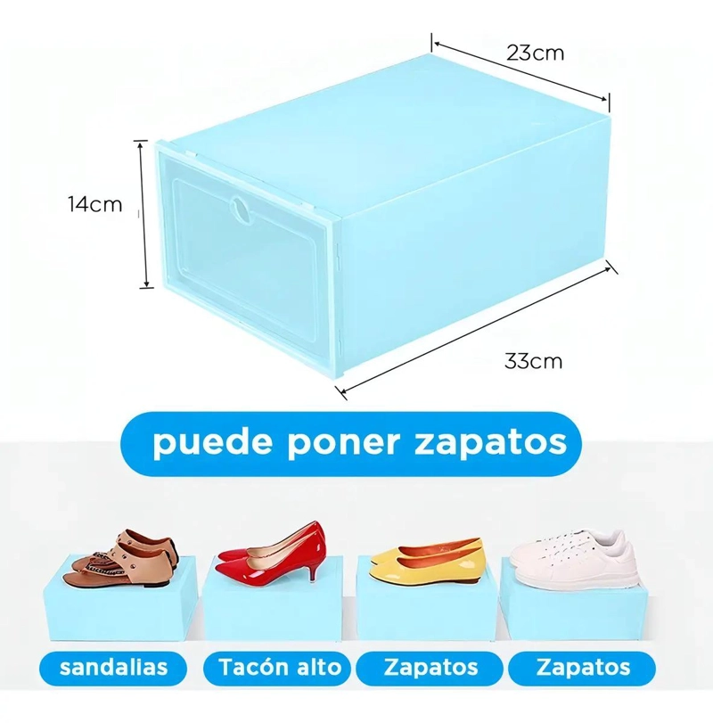 ORGANIZADOR APILABLE AZUL DE PLASTICO IMPERMEABLE CON 12 PIEZAS - 2