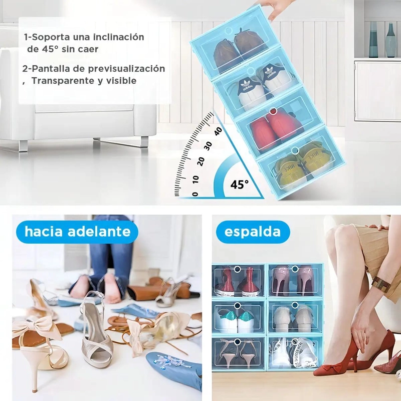 ORGANIZADOR APILABLE AZUL DE PLASTICO IMPERMEABLE CON 12 PIEZAS - 3