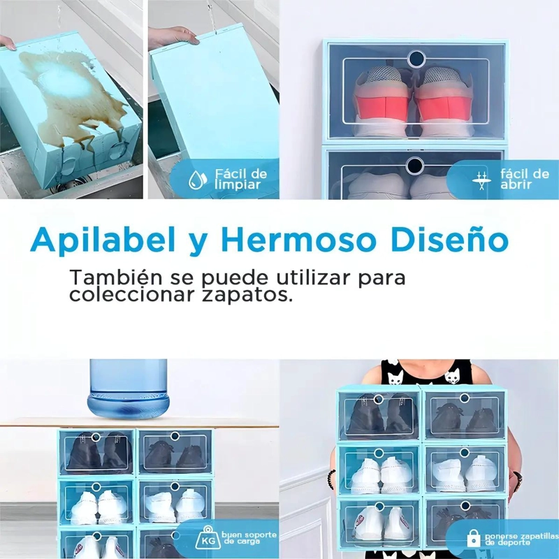 ORGANIZADOR APILABLE AZUL DE PLASTICO IMPERMEABLE CON 12 PIEZAS - 4