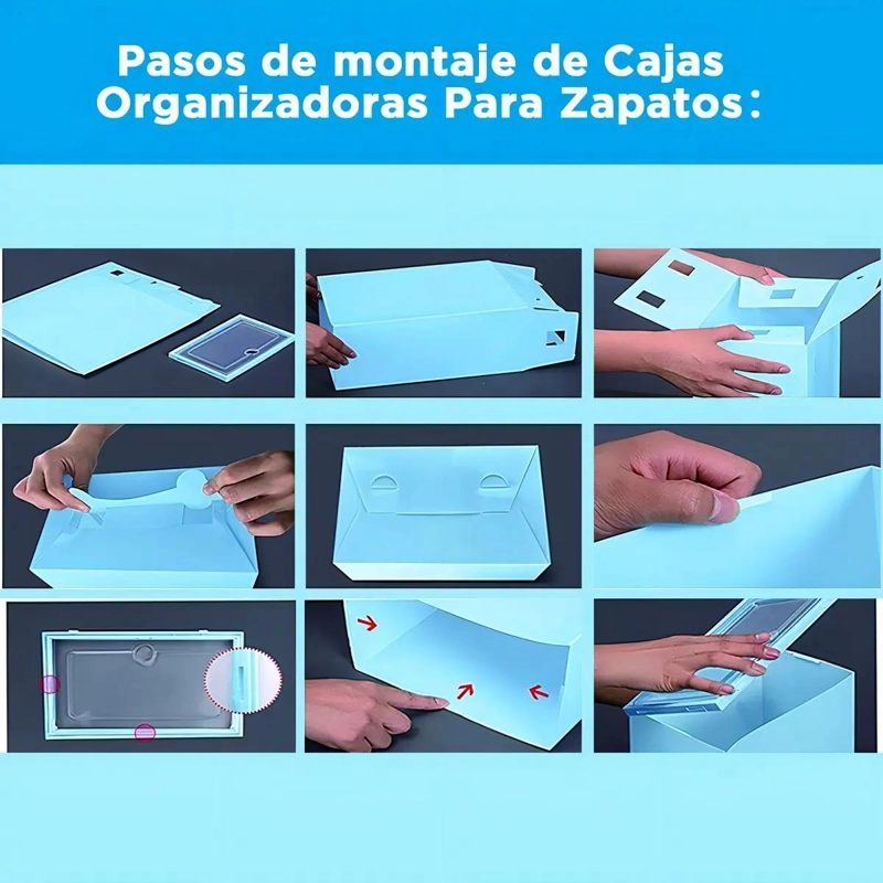 ORGANIZADOR APILABLE AZUL DE PLASTICO IMPERMEABLE CON 12 PIEZAS - 5