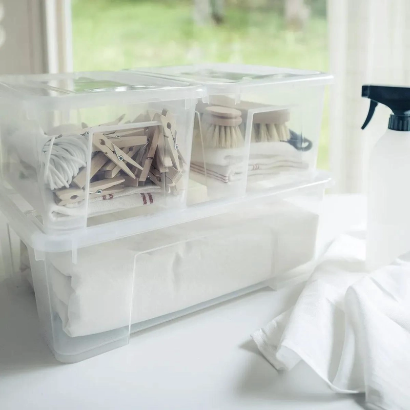 CAJA ORGANIZADORA TRANSPARENTE CON CAPACIDAD DE 11 LITROS Y DIMENSIONES 39X28X14 - 3