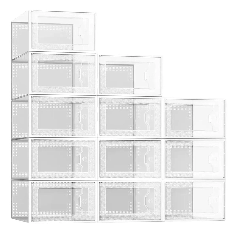 SET DE 4 CAJAS ORGANIZADORAS APILABLES PARA ZAPATOS CON ESTRUCTURA FIRME - 1