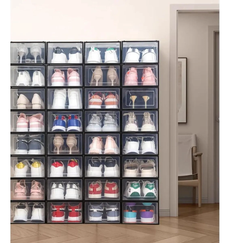 SET DE 4 CAJAS ORGANIZADORAS APILABLES PARA ZAPATOS CON ESTRUCTURA FIRME - 2