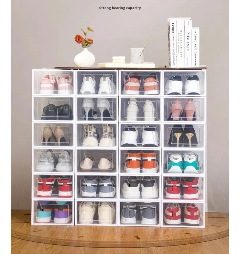 SET DE 4 CAJAS ORGANIZADORAS APILABLES PARA ZAPATOS CON ESTRUCTURA FIRME - 4