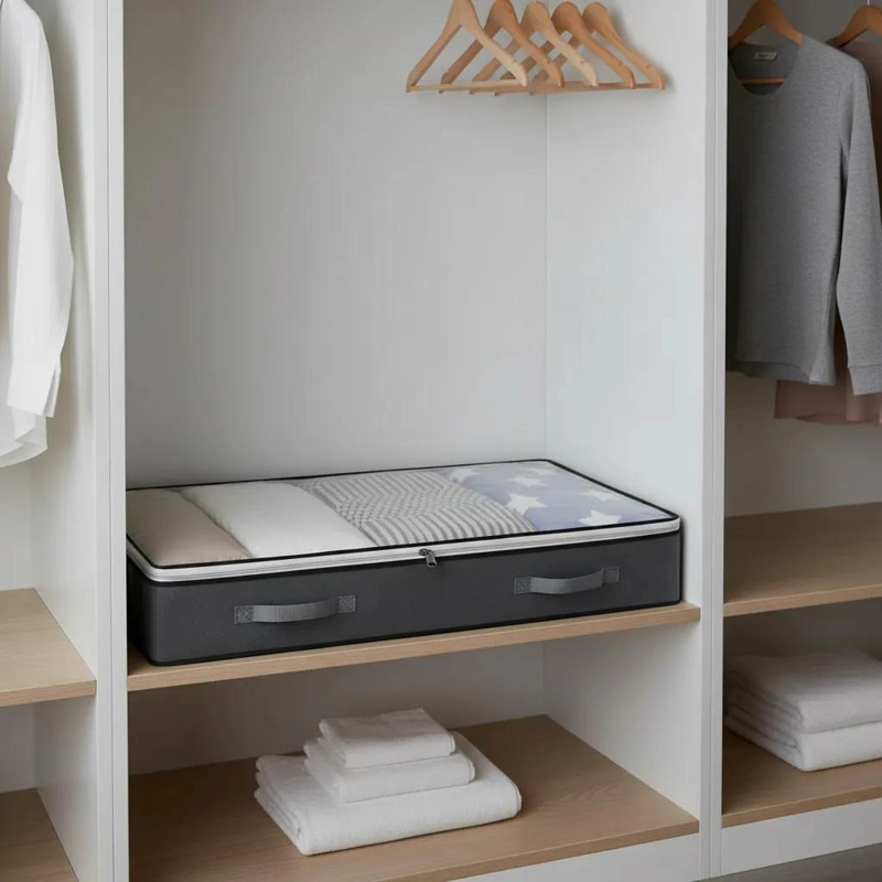 ORGANIZADOR PLEGABLE PARA ROPA Y FRAZADAS CON ASAS PARA BAJO CAMA - 1