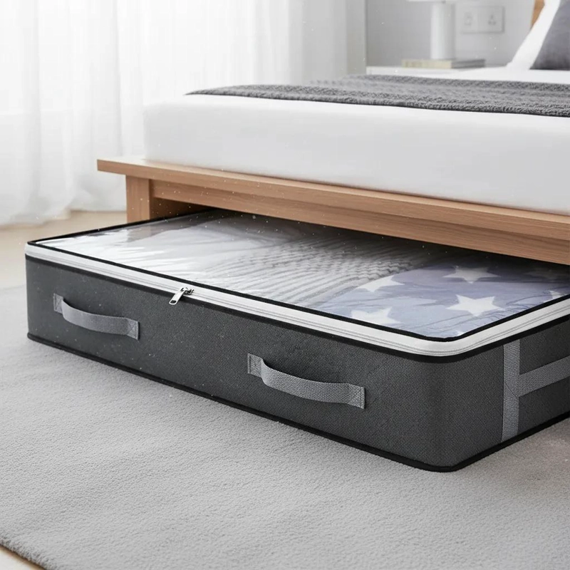 ORGANIZADOR PLEGABLE PARA ROPA Y FRAZADAS CON ASAS PARA BAJO CAMA - 2