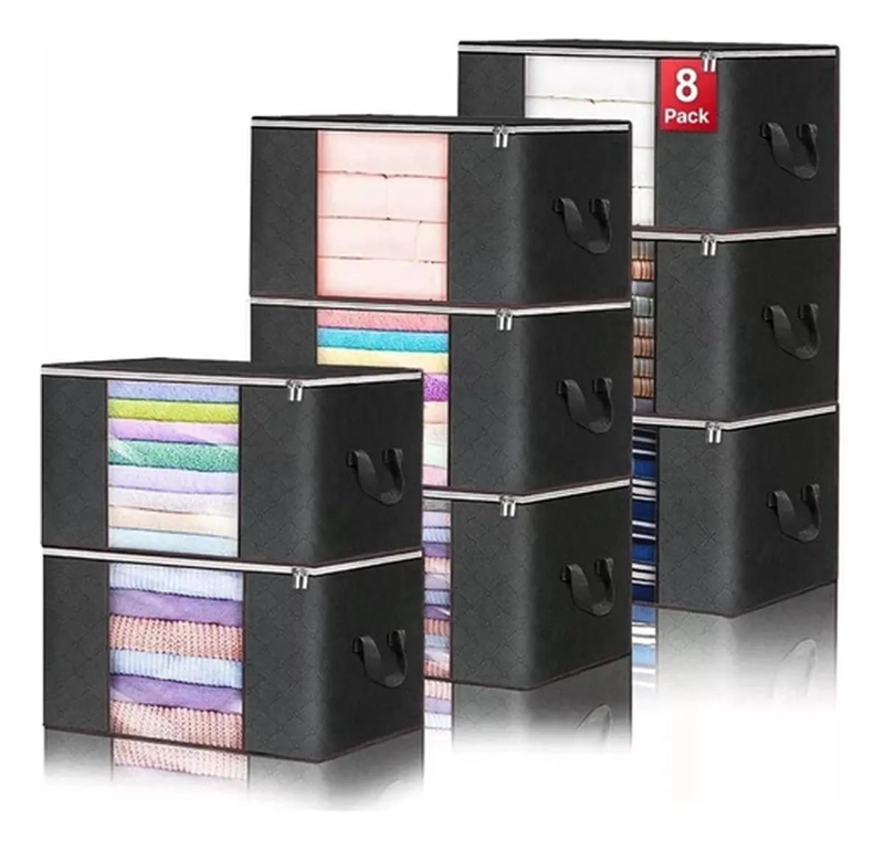 SET DE 8 BOLSAS ORGANIZADORAS DE 80 LITROS PARA ROPA Y JUGUETES - 1