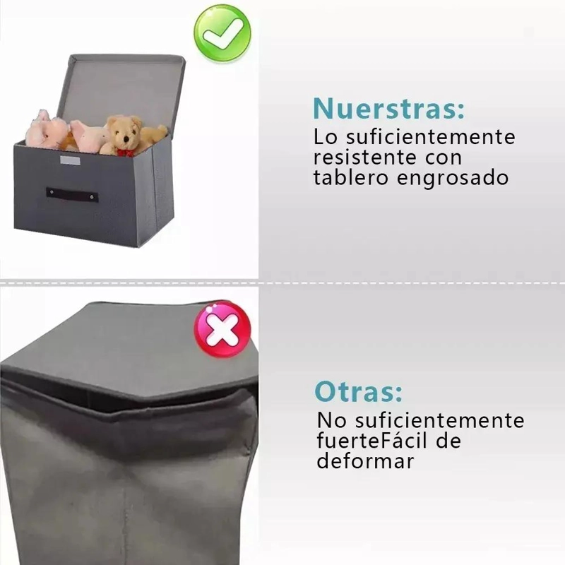 SET DE 6 CAJAS ORGANIZADORAS PLEGABLES DE TELA CON TAPA - 3