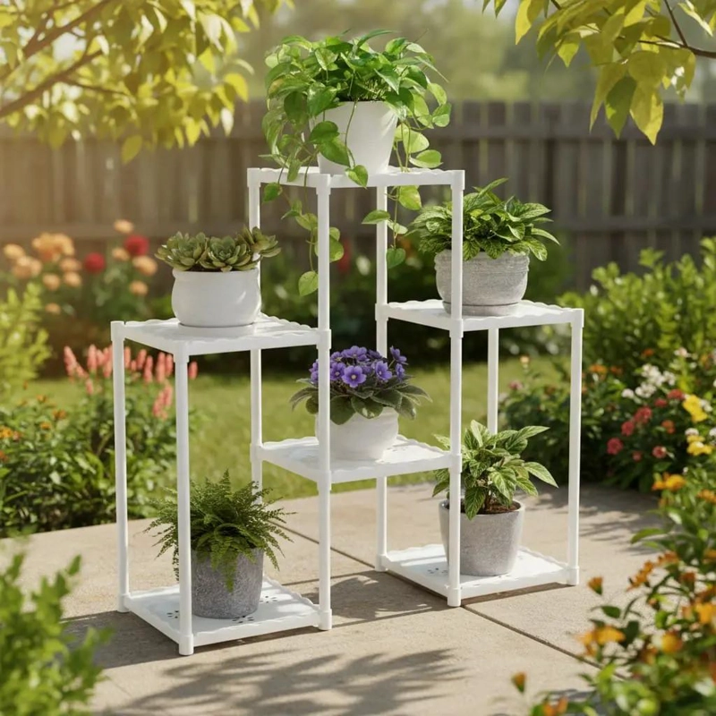 MUEBLE ORGANIZADOR METALICO Y PLASTICO PARA PLANTAS 73X82.5 CM - 2