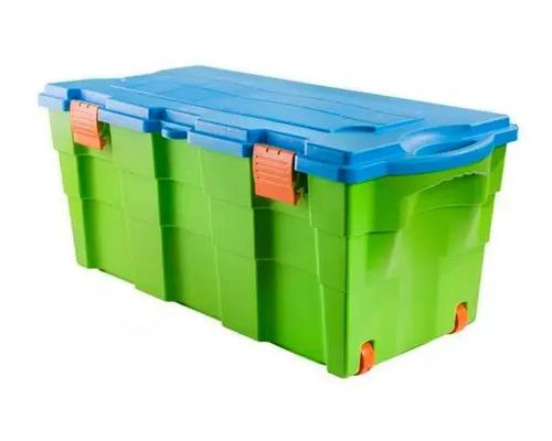 CAJA BAUL ORGANIZADOR CON RUEDAS CAPACIDAD 100 LITROS PARA ALMACENAMIENTO - 1