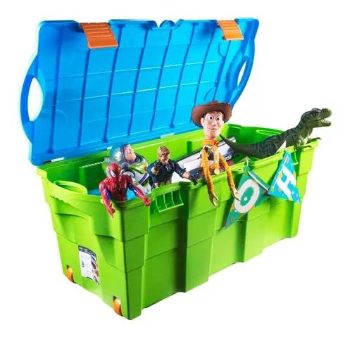 CAJA BAUL ORGANIZADOR CON RUEDAS CAPACIDAD 100 LITROS PARA ALMACENAMIENTO - 2