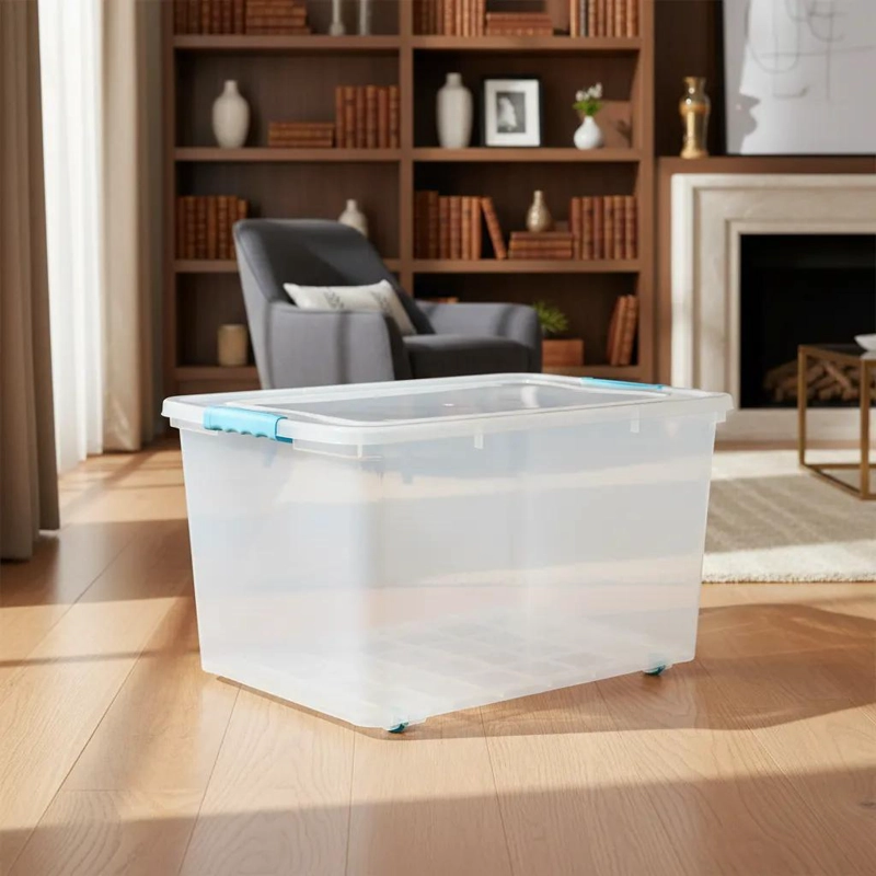 CAJA ORGANIZADORA APILABLE CON RUEDAS CAPACIDAD 72 LITROS - 2