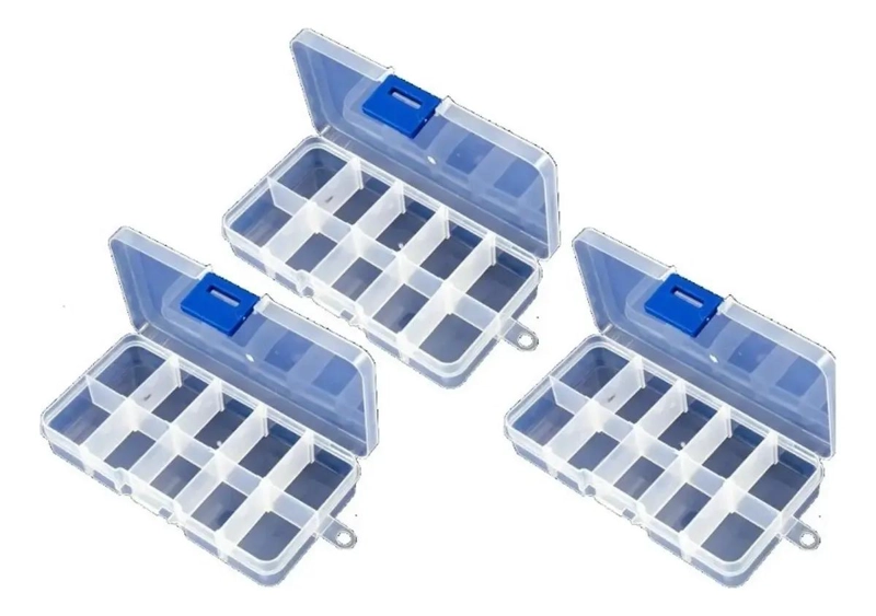 PACK DE 10 CAJAS ORGANIZADORAS MULTIPROPOSITO CON 10 COMPARTIMENTOS - 1