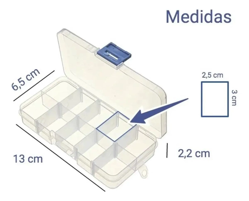 PACK DE 10 CAJAS ORGANIZADORAS MULTIPROPOSITO CON 10 COMPARTIMENTOS - 2