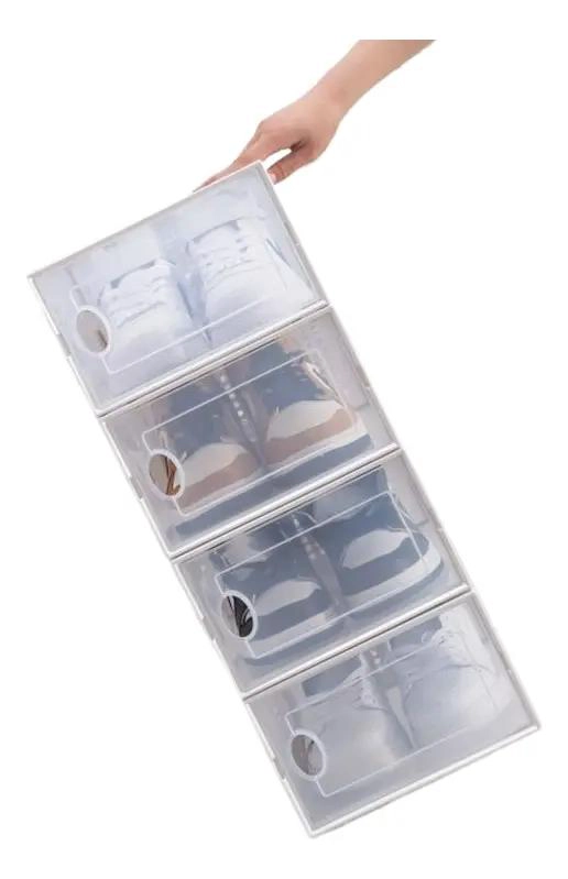 JUEGO DE 4 CAJAS APILABLES PARA ALMACENAMIENTO DE ZAPATOS - 1