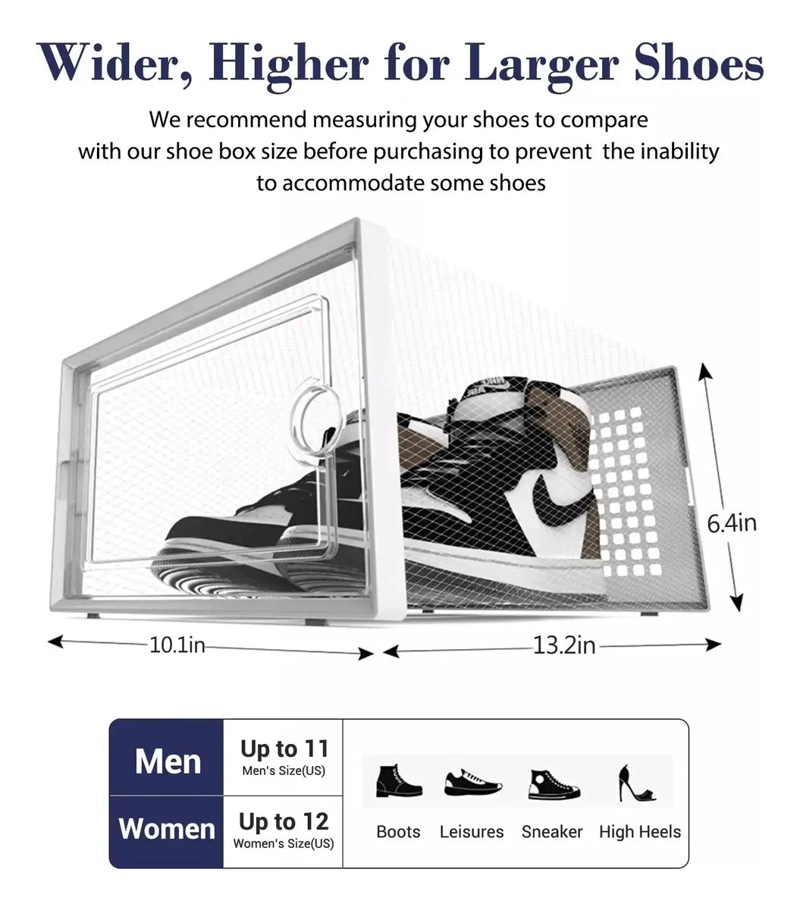 JUEGO DE 4 CAJAS APILABLES PARA ALMACENAMIENTO DE ZAPATOS - 3