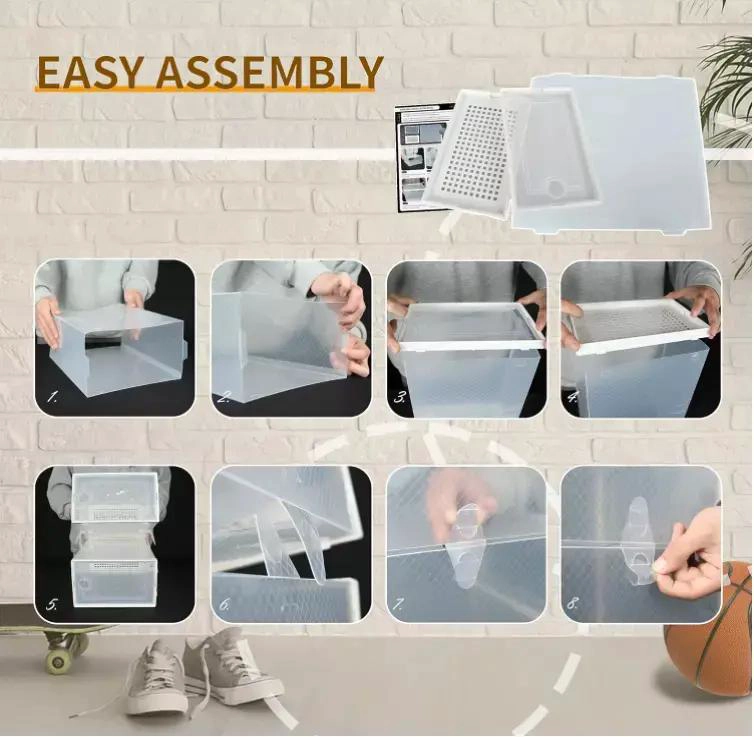 JUEGO DE 4 CAJAS APILABLES PARA ALMACENAMIENTO DE ZAPATOS - 4