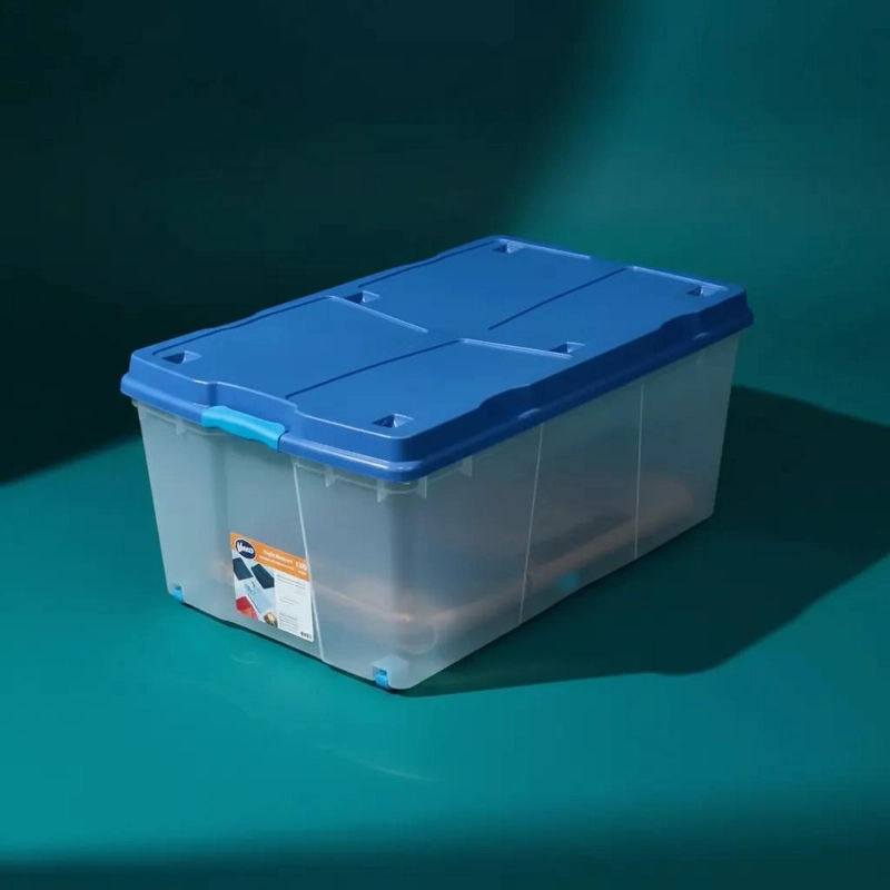 CAJA PLASTICA APILABLE DE 100 LITROS CON RUEDAS PARA ALMACENAMIENTO - 2